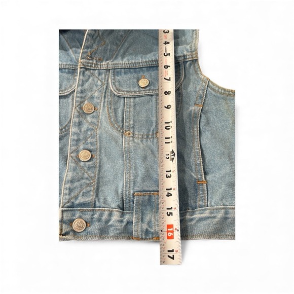 Jou Jou  Womens Small Vest Blue Jeans Denim Metal Button Front - Picture 4 of 12